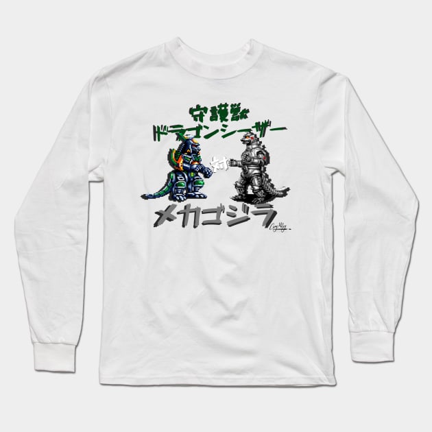 Dragonzord VS Mechagodzilla Long Sleeve T-Shirt by Casey McCoy ARTS 